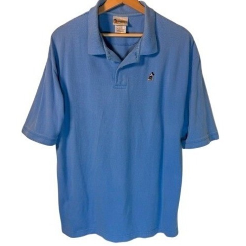 Walt Disney World Polo Mens Medium Blue Vintage 90s Mickey Mouse Embroidered